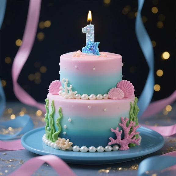 EGNMCR Décoration pour la Maison, Décoration de Chambre, Décoration Murale Bougies d'Anniversaire Bleues Chiffres Bougies d'Anniversaire Queue de Sirène pour Gâteau Dessus de Bougie Fournitures de Célébrations d'Anniversaire Bougie Chiffre