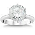 thumbnail image 1 of Bague de Fiançailles Solitaire en Diamant Rond 3 Ct en Or Blanc 14 K, 1 of 3
