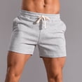 thumbnail image 2 of Yuzhih Men's Running Shorts Summer Cotton Drawstring Gym Shorts Big and Talls Basic Solid Color Sports Shorts, 2 of 6