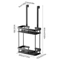 thumbnail image 3 of 2-Tier Hanging Shower Caddy Over The Door Large Capacity Hanging Shower Organizer Sturdy Rust Proof Shelf Basket Storage Rack No Drilling, 3 of 9