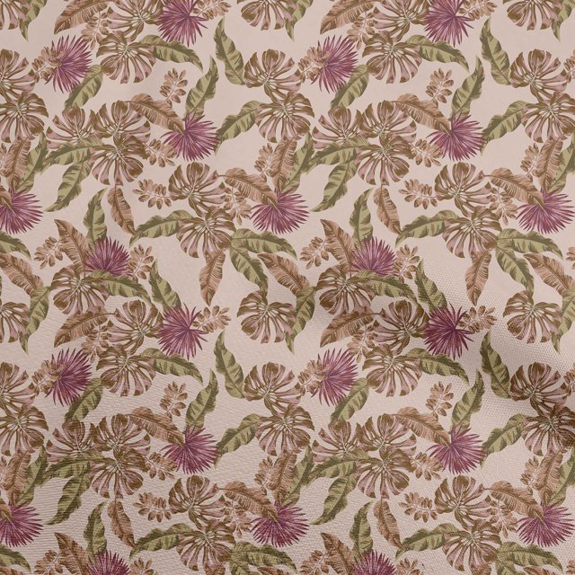 oneOone Georgette Viscose Light Beige Fabric Tropical Sewing Craft Projects Fabric Prints By Yard 42 Inch Wide