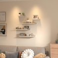 thumbnail image 2 of Wall Mounted Floating Shelves Set of Rustic Wood Wall Shelves for Bathroom Bedroom Kitchen Living Room Storage and Decoration Picture Ledge, 2 of 7