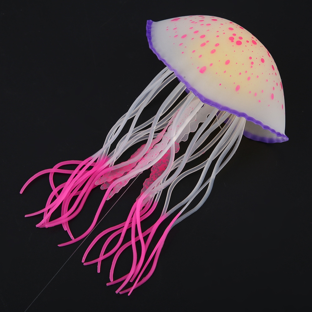 Silicone Fish Tank Decoration, Simulation Fish Tank Jellyfish, 2.6x4.5inch Garden Office Fish Tank Household Aquarium