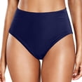 thumbnail image 1 of LUOGENLI Swim Shorts Women 5 Inch Inseam Women's Casual High Waisted Solid Color Split Plus Size Swim Trunks (Navy Size XXL), 1 of 3
