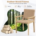 thumbnail image 4 of Gymax 2PCS Chair Rubber Wood Dining Armchairs Paper Rope Woven Seat Balcony Patio, 4 of 4