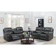 thumbnail image 3 of K-LIVING LOUSIANA LEATHAIRE POWER RECLINER LOVESEAT WITH CONSOLE IN GREY, 3 of 4