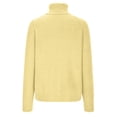 thumbnail image 4 of VgaVtl High Neck Oversized Sweaters for Women Pullover Long Sleeve Ladies Sweaters Solid Color Warm Yellow Knitted Sweaters, 4 of 5