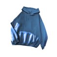 thumbnail image 1 of Innerwin Hoodies Fleece Women Sweatshirt Sport Solid Color Loose Fit Hooded Tops Lake Blue XL, 1 of 2