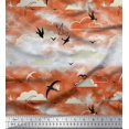 thumbnail image 1 of Soimoi Poly Georgette Fabric Clouds & Flying Swift Bird Printed Craft Fabric by the Yard 52 Inch Wide, 1 of 3