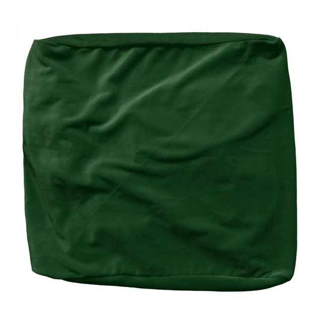 Housse d'Ottoman Carrée en Velours Extensible à Bas Élastique pour Salon Lavable Vert Foncé