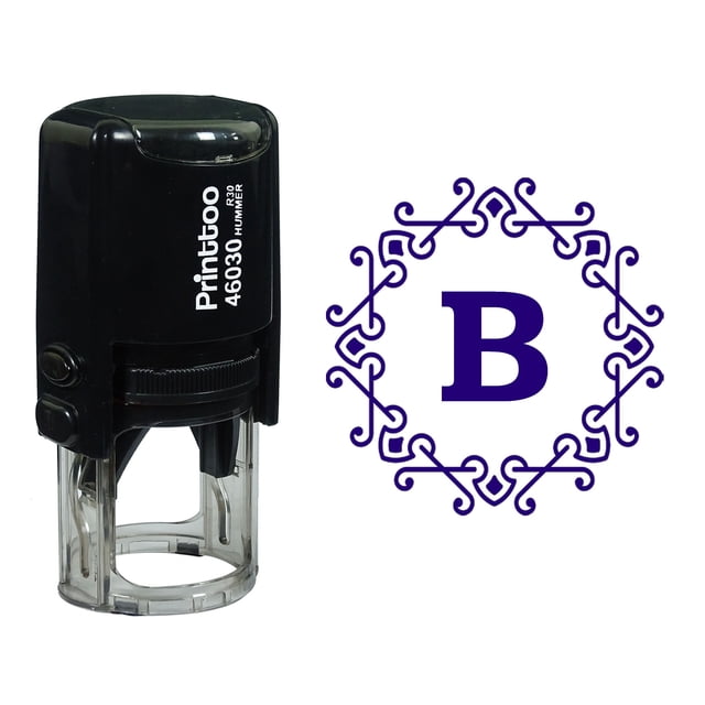 Printtoo Alphabet B Monogram Octagon Celtic Swirl Frame Self Inking Rubber Stamp Office Stationary