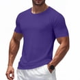 thumbnail image 3 of Yuyuzo Mens T-Shirts Casual Summer Short Sleeve Loose Fitted Solid Color Outdoor Running Sports Tees Plus Size Tops, 3 of 7