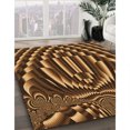 thumbnail image 3 of Ahgly Tapis de Zone Carré Orange Transitionnel Lavable en Machine, 4 Pieds Carré, 3 of 7