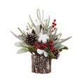 thumbnail image 2 of SuoKom Newest Artificial Mini Christmas Trees Prelit- Indoor Christmas Decorations with Lights, Small Xmas Trees Include Berry/Pinecone, Tabletop Christmas Decor, 2 of 6