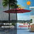 thumbnail image 4 of Costway 10FT Patio Offset Hanging Umbrella Easy Tilt Adjustment 8 Ribs Backyard Burgundy, 4 of 10