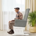 thumbnail image 4 of Gymax Glider and Ottoman Cushion Set Wooden Baby Nursery Rocking Chair Grey, 4 of 10