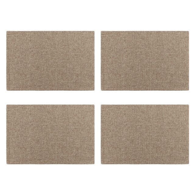 maskred 4 Pcs Napperons en Lin à Double Couche Napperons de Table à Manger Vaisselle Lavable Tapis Résistant aux Taches Maison Champagne