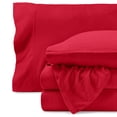 thumbnail image 1 of Bare Home Cozy Fleece Sheet Set - Extra Plush Polar Fleece - Deep Pocket - King, Red, 1 of 8