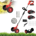 thumbnail image 1 of Tondeuse à Gazon 24V 2000mAh, Coupe-Bordure Sans Fil avec 2 Batteries, 8 Lames, Roues Amovibles (Rouge), 1 of 5