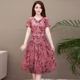 thumbnail image 2 of Ketyyh-chn99 Robes pour Femmes 2024 Robe Courte Robe de Soirée Robe Décontractée d'Été pour Femmes Manches Courtes Tendance Imprimée Robe Midi de Plage Rose,2TG, 2 of 2