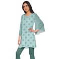 thumbnail image 2 of Moomaya Kurtis Courtes en Poly-Crêpe pour Femmes, Robe à Manches Kimono Imprimée, Haut Indien, 2 of 5