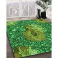 thumbnail image 3 of Ahgly Tapis d'Intérieur Lavable en Machine Carré Transitionnel Vert Néon, 4 Pieds Carré, 3 of 7