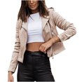 thumbnail image 2 of EGNMCR Veste à Manches Longues pour Femmes, Sans Capuche, Décontractée, Cardigan à Manches Longues, Fermeture Éclair Courte, 2 of 8
