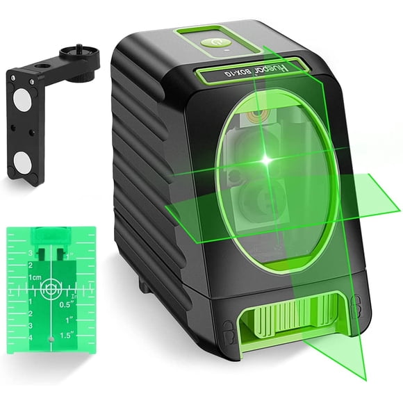 Huepar Cross Line Laser Level Outdoor Green Beam DIY Self-Leveling Laser Tools Box-1G