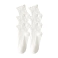 thumbnail image 2 of ylioge Ruffle Crew Socks for Women 3 Pack Cute Solid Comfort-Cotton Basic Boot Sock Sales, 2 of 3