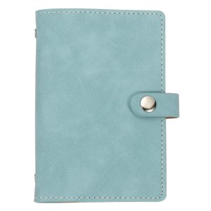 Uxcell A7 PU Leather Binder Cover, 6 Ring Loose Leaf Binder Protector Round Ring Binder Cover Refillable Notebook Binder for Meeting Photocard Budget Notebook Folder, Light Blue