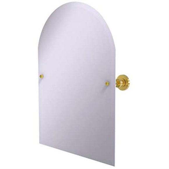 Allied Brass AP-94 Frameless Arched Top Tilt Beveled Edge Wall Mirror, Polished Brass