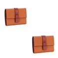 thumbnail image 4 of pitrice Leather Women Purse Rectangular Trifold for Zipper Hasp Stylish Card Holder Photo Folder Wallet Notecase Birthday Gift Gold Brown 2Set, 4 of 6