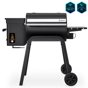 Brisk It Zelos 450 WiFi A.I. Grille de fumée à granulés de bois électrique - Intelligent BBQ Grill avec 450 espace de cuisson carré,7-in-1 Grille extérieure & Fumer, PID Contrôleur (jusqu'à 500°F), sonde de viande