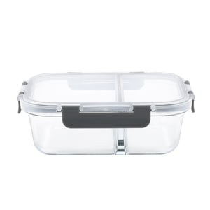 Mainstays Conteneur de stockage alimentaire en verre rectangle avec séparateur 980ML
