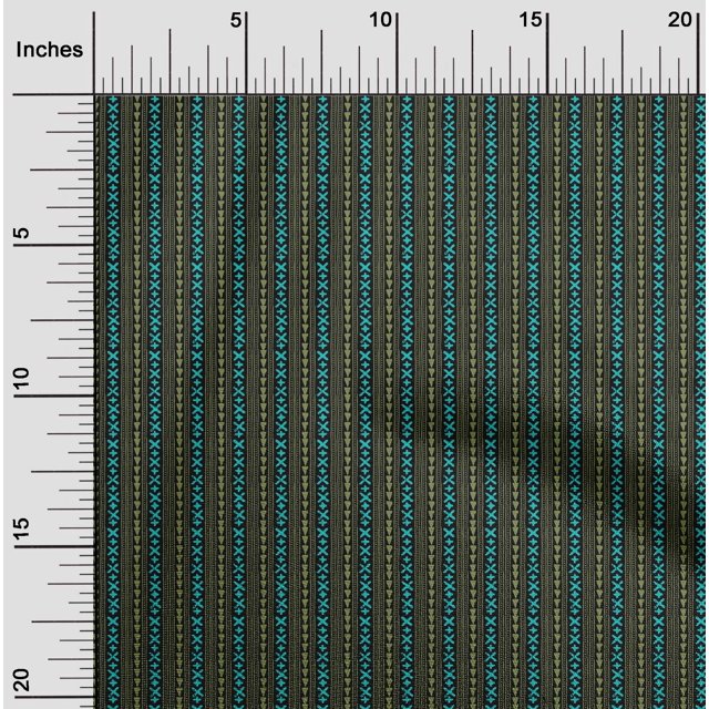 oneOone Polyester Lycra Fabric Geometric Sign|Triangle & Stripe Block Print Fabric By Yard 56 Inch Wide