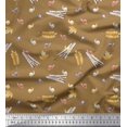 thumbnail image 1 of Soimoi Rayon Fabric Leaves,Cinnamon & Snail Insects Print Sewing Fabric Yard 42 Inch Wide, 1 of 1