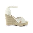 thumbnail image 3 of BLISSFUL STEP Sandales Compensées Espadrilles à Talon Compensé pour Femmes Blanc 8, 3 of 8