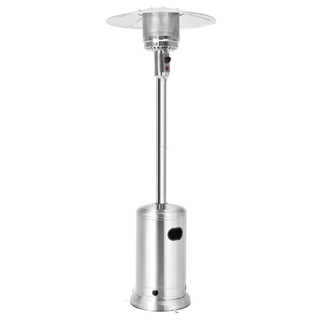Patiojoy Outdoor 50000 BTU Standing Heater LP Propane Heater w/Wheels Silver