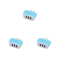 thumbnail image 4 of crativent Wall Charger 3 Port Universal Lightweight Compact USB Power Adapter Phone Charging Cell Cameras MP3 Gift Mobile Blue 3Set, 4 of 6