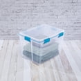 thumbnail image 3 of Sterilite 76 Liter Gasket Box, Weather-Resistant Large Clear Storage Bin with Latch Lid, Blue, 3 of 8