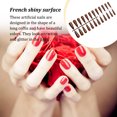 thumbnail image 4 of Fake Nail Set French Style Scratch Resistant Press-on Fingernails Full Cover Removable Trimble Adjustable Manicure Stickers Type 12, 4 of 7