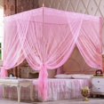thumbnail image 1 of CHOK Cozy Pink Square Bed Canopy for Girls  Romantic Mosquito Net, 1 of 4