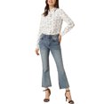 thumbnail image 2 of INSPIRE CHIC Chemise Boutonnée pour Femme à Petites Fleurs à Manches Longues Col en Pointe Haut de Bureau L Blanc1, 2 of 6