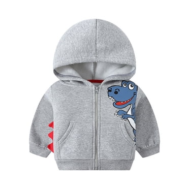 uublik Sweatshirt Kids Boys Full Zip Hoodie Casual Long Sleeve Sweatshirts Cute Jackets with Pockets Gray, Size 3-9 Years