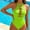 Green, variant on Daiosportswear Women's Fashion Sleeveless Daily Swimsuit Conservative Conjoined Body Swimsuit Purple M(M)