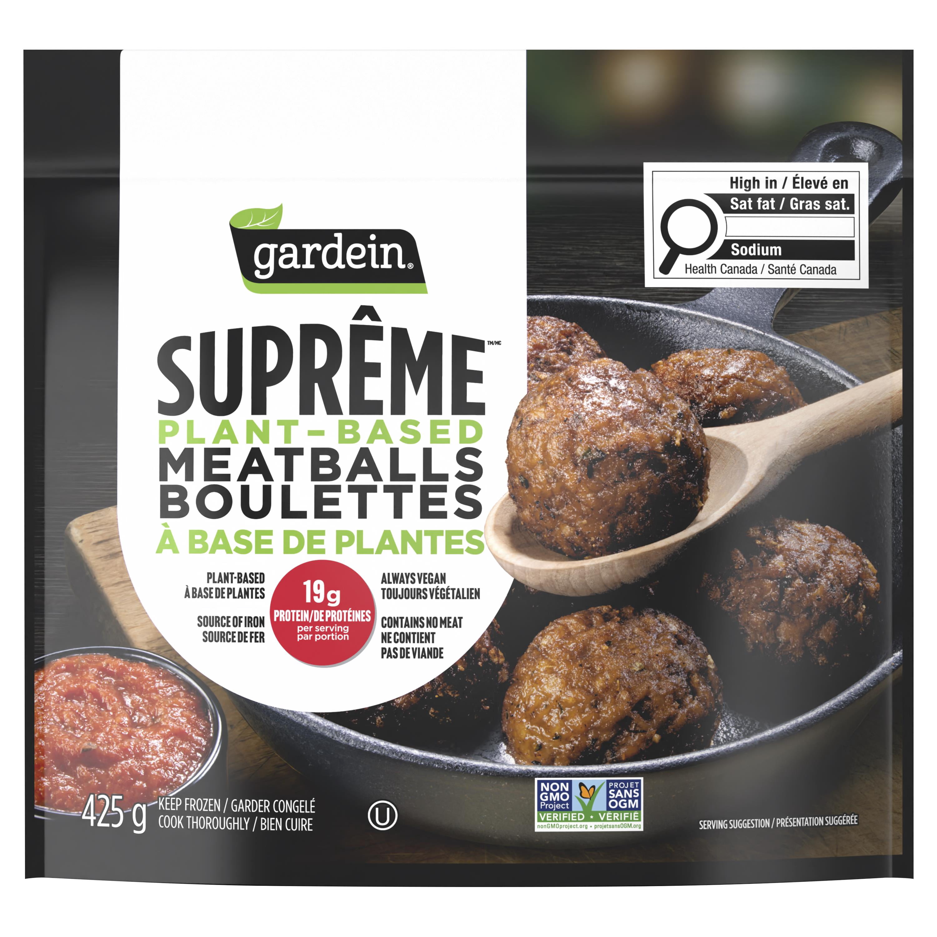 Gardein Boulettes Suprême Surgelées à Base de Plantes, À Déguster au Repas ou au Souper, Toujours Végétalien, Sans Viande, 19 g de Protéines par Portion, Source de Fer 425g