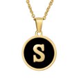 thumbnail image 1 of Colliers, Collier Lettre Coquille Mignonne pour Filles, Pendentifs Pièce pour Filles en Acier Inoxydable Colliers Initiale pour Femmes Bijoux Rond, 1 of 8