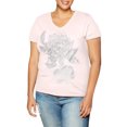 thumbnail image 5 of Hanes T-Shirt à Manches Courtes Col en V pour Femmes, P, Floral Semplice/Paleo Rose, 5 of 5