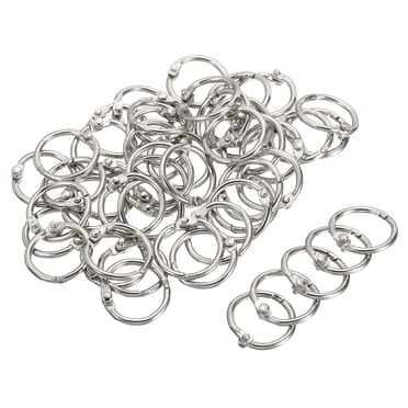 Unique Bargains Metal Binder Rings, Detachable Snap Clips, Silver Tone, 50 Count