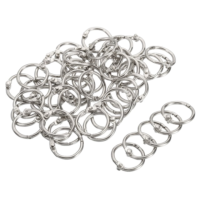 Unique Bargains Metal Binder Rings, Detachable Snap Clips, Silver Tone, 50 Count